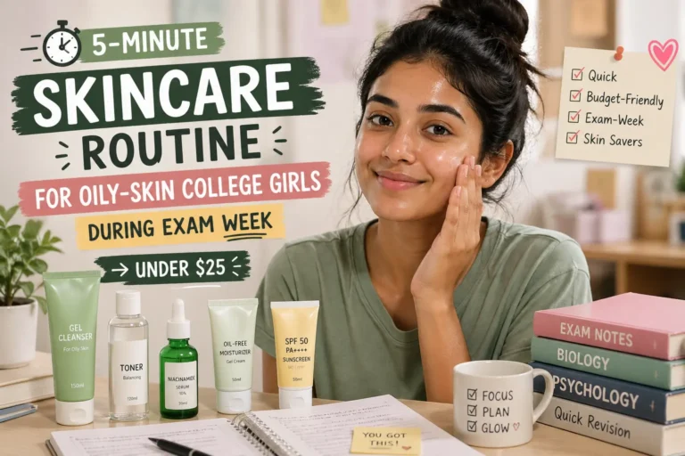 5-Minute Skincare Routine for Oily-Skin College Girls During Exam Week (Under $25)