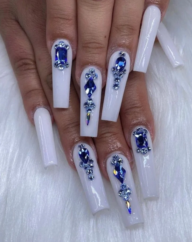 Blue and White Nail Designs
