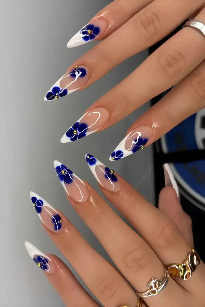 Blue and White Nail Designs