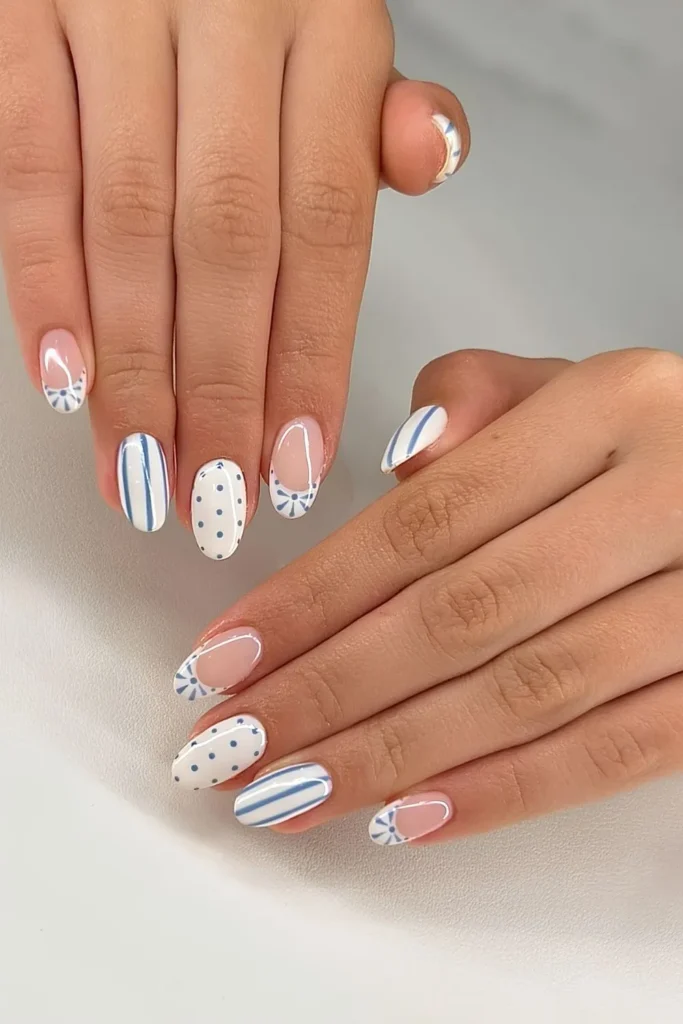 Blue and White Nail Designs